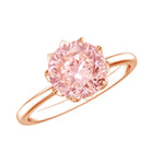 Rosec Jewels-Lotus Basket Set 2 Carat Engagement Ring with IGI Certified Lab Grown Pink Diamond