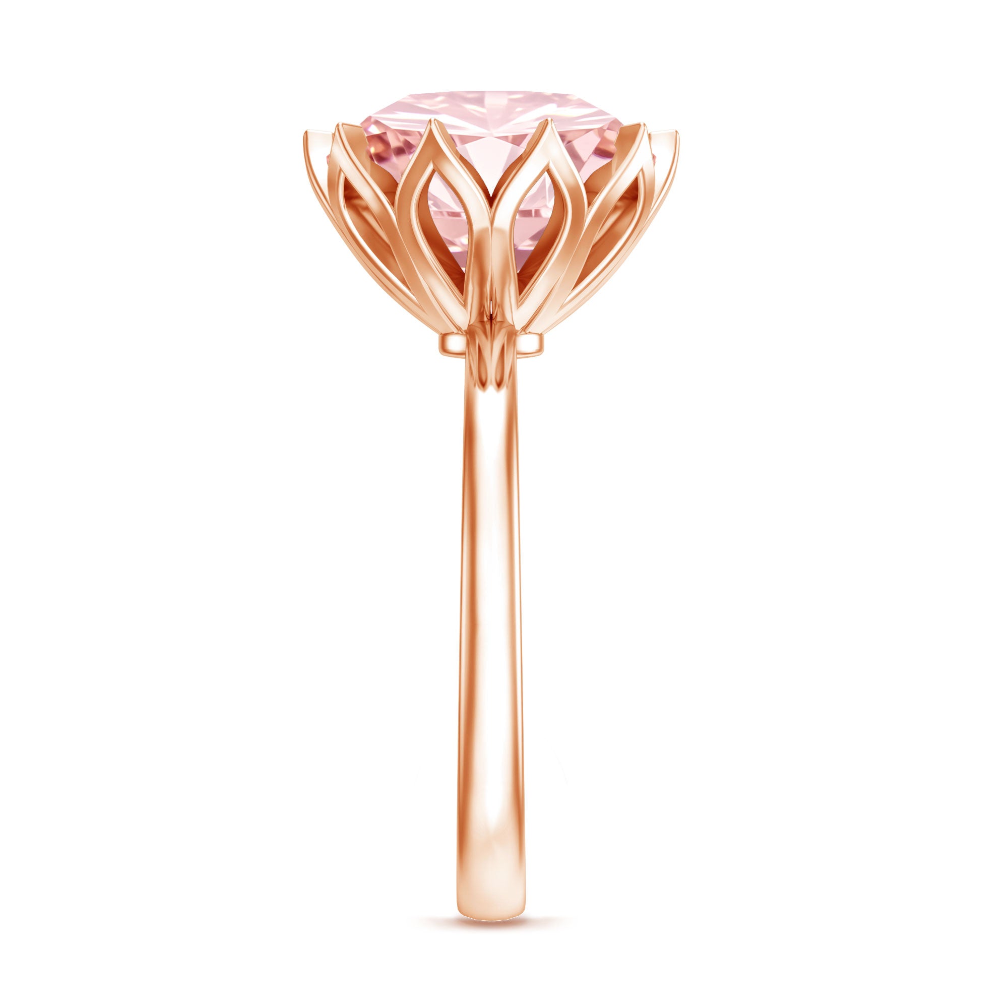 Rosec Jewels-IGI Certified Solitaire 5 Carat Lab Grown Pink Diamond Lotus Engagement Ring