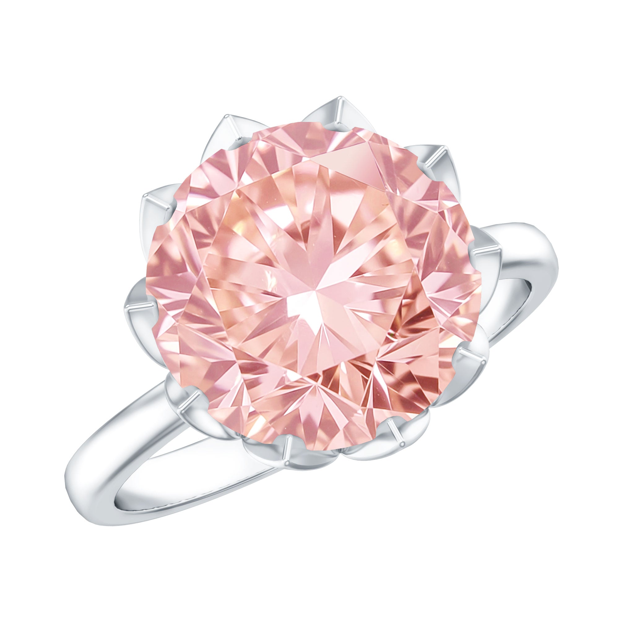 Rosec Jewels-IGI Certified Solitaire 5 Carat Lab Grown Pink Diamond Lotus Engagement Ring
