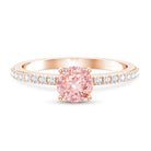 Rosec Jewels-IGI Certified 1 Carat Lab Pink Diamond Classic Engagement Ring with Side Stones