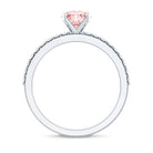 Rosec Jewels-IGI Certified 1 Carat Lab Pink Diamond Classic Engagement Ring with Side Stones