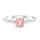 Rosec Jewels-IGI Certified 1 Carat Lab Pink Diamond Classic Engagement Ring with Side Stones