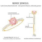 Rosec Jewels-IGI Certified 1 Carat Lab Pink Diamond Classic Engagement Ring with Side Stones