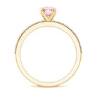 Rosec Jewels-IGI Certified 1 Carat Lab Pink Diamond Classic Engagement Ring with Side Stones
