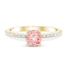 Rosec Jewels-IGI Certified 1 Carat Lab Pink Diamond Classic Engagement Ring with Side Stones