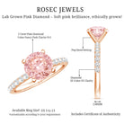 Rosec Jewels-IGI Certified 2 Carat Lab Grown Pink and White Diamond Engagement Ring for Her