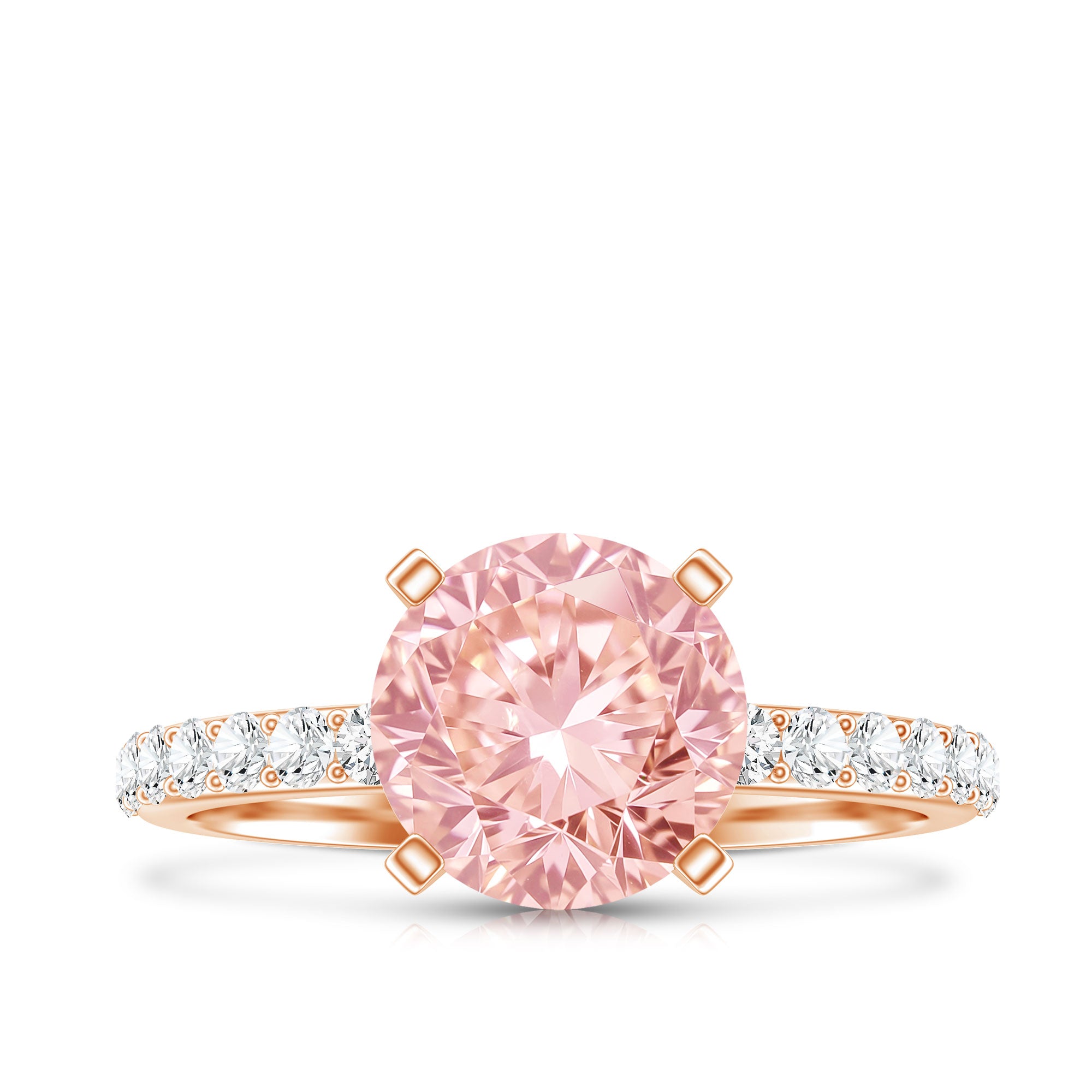 Rosec Jewels-IGI Certified 2 Carat Lab Grown Pink and White Diamond Engagement Ring for Her