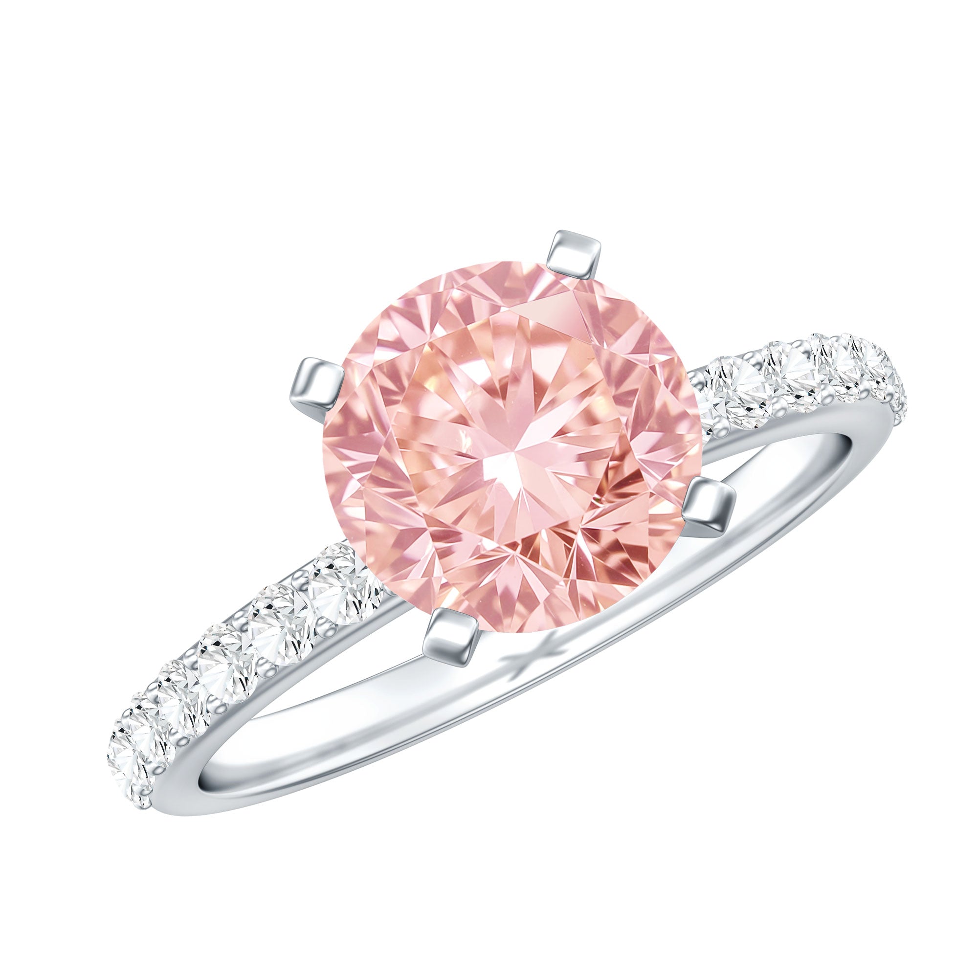Rosec Jewels-IGI Certified 2 Carat Lab Grown Pink and White Diamond Engagement Ring for Her