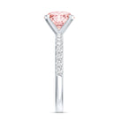 Rosec Jewels-3 Carat Lab Grown Pink Diamond Round Engagement Ring IGI Certified