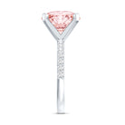 Rosec Jewels-IGI Certified 4 Carat Huge Lab Grown Pink Diamond Solitaire Engagement Ring