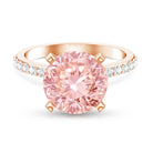 Rosec Jewels-5 Carat IGI Certified Lab Created Pink Diamond Statement Ring with Side Stones