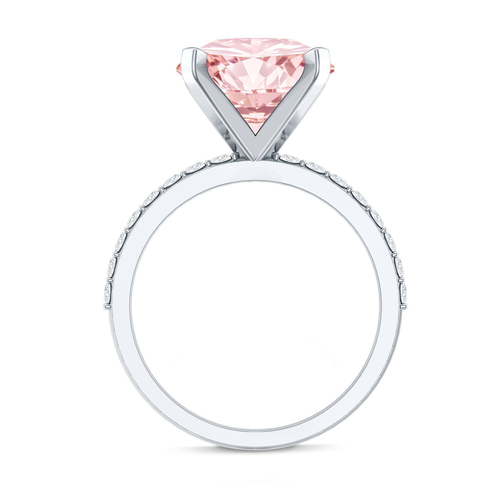 Rosec Jewels-5 Carat IGI Certified Lab Created Pink Diamond Statement Ring with Side Stones