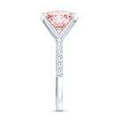 Rosec Jewels-5 Carat IGI Certified Lab Created Pink Diamond Statement Ring with Side Stones