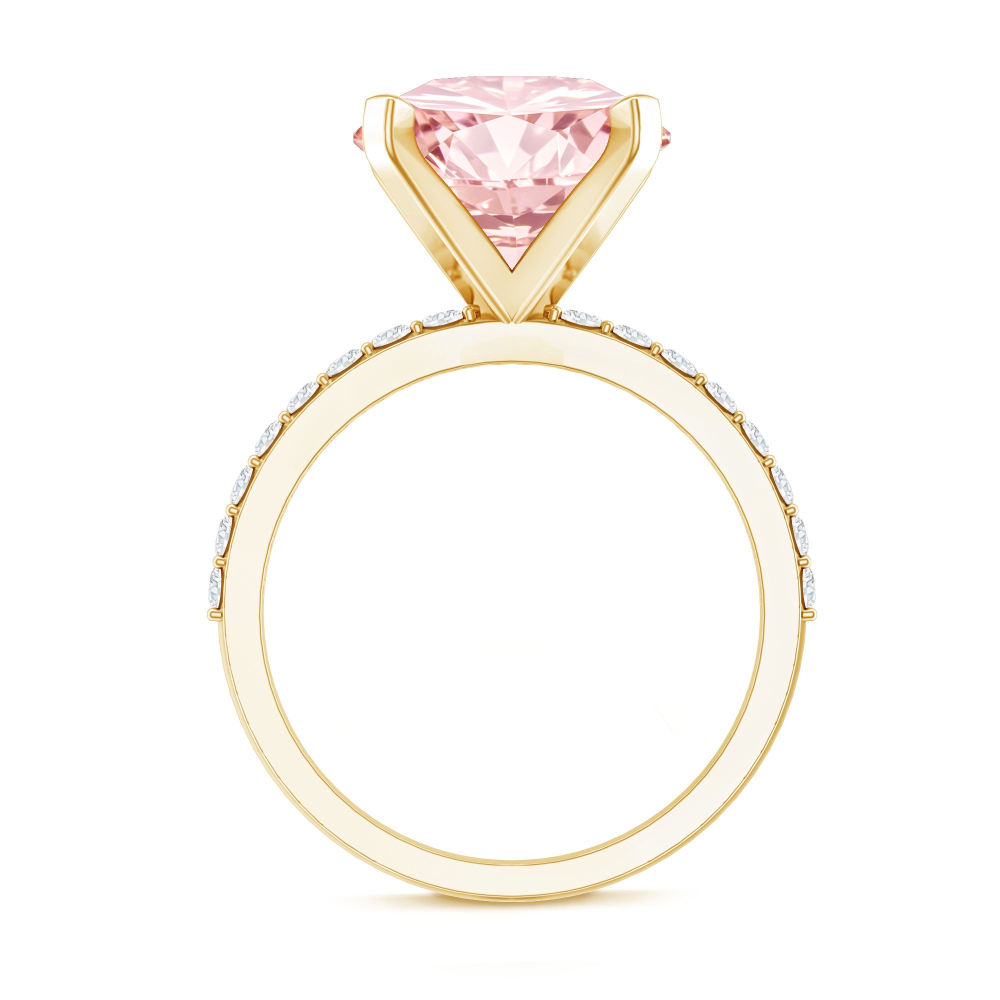 Rosec Jewels-5 Carat IGI Certified Lab Created Pink Diamond Statement Ring with Side Stones
