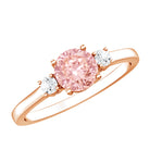 Rosec Jewels-1 Carat IGI Certified Lab Grown Pink and White Diamond Three Stone Ring for Her