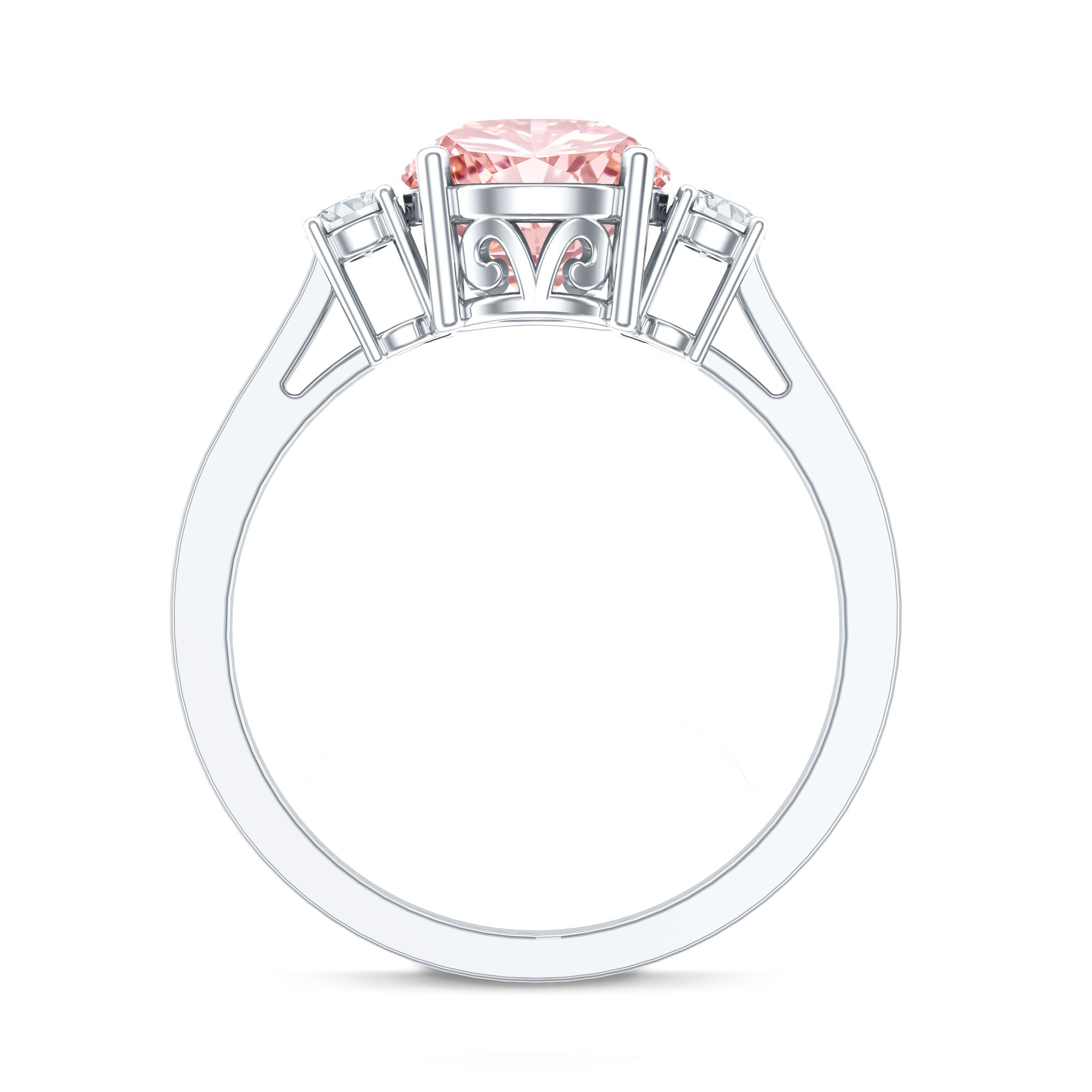 Rosec Jewels-2 Carat Lab Grown Pink Diamond Three Stone Engagement Ring with IGI Certificate