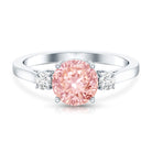 Rosec Jewels-2 Carat Lab Grown Pink Diamond Three Stone Engagement Ring with IGI Certificate