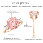 Rosec Jewels-IGI Certified 4 Carat Round Lab Created Pink and White Diamond Trilogy Engagement Ring
