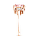 Rosec Jewels-IGI Certified 4 Carat Round Lab Created Pink and White Diamond Trilogy Engagement Ring