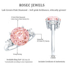 Rosec Jewels-IGI Certified 4 Carat Round Lab Created Pink and White Diamond Trilogy Engagement Ring