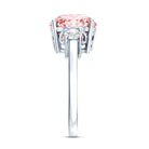 Rosec Jewels-IGI Certified 4 Carat Round Lab Created Pink and White Diamond Trilogy Engagement Ring