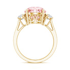Rosec Jewels-IGI Certified 4 Carat Round Lab Created Pink and White Diamond Trilogy Engagement Ring