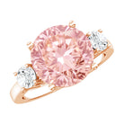 Rosec Jewels-3 Carat Lab Grown Pink and White Diamond Trilogy Engagement Ring with IGI Certificate