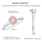 Rosec Jewels-1 Carat Round Lab Grown Pink Diamond Solitaire Engagement Ring IGI Certified