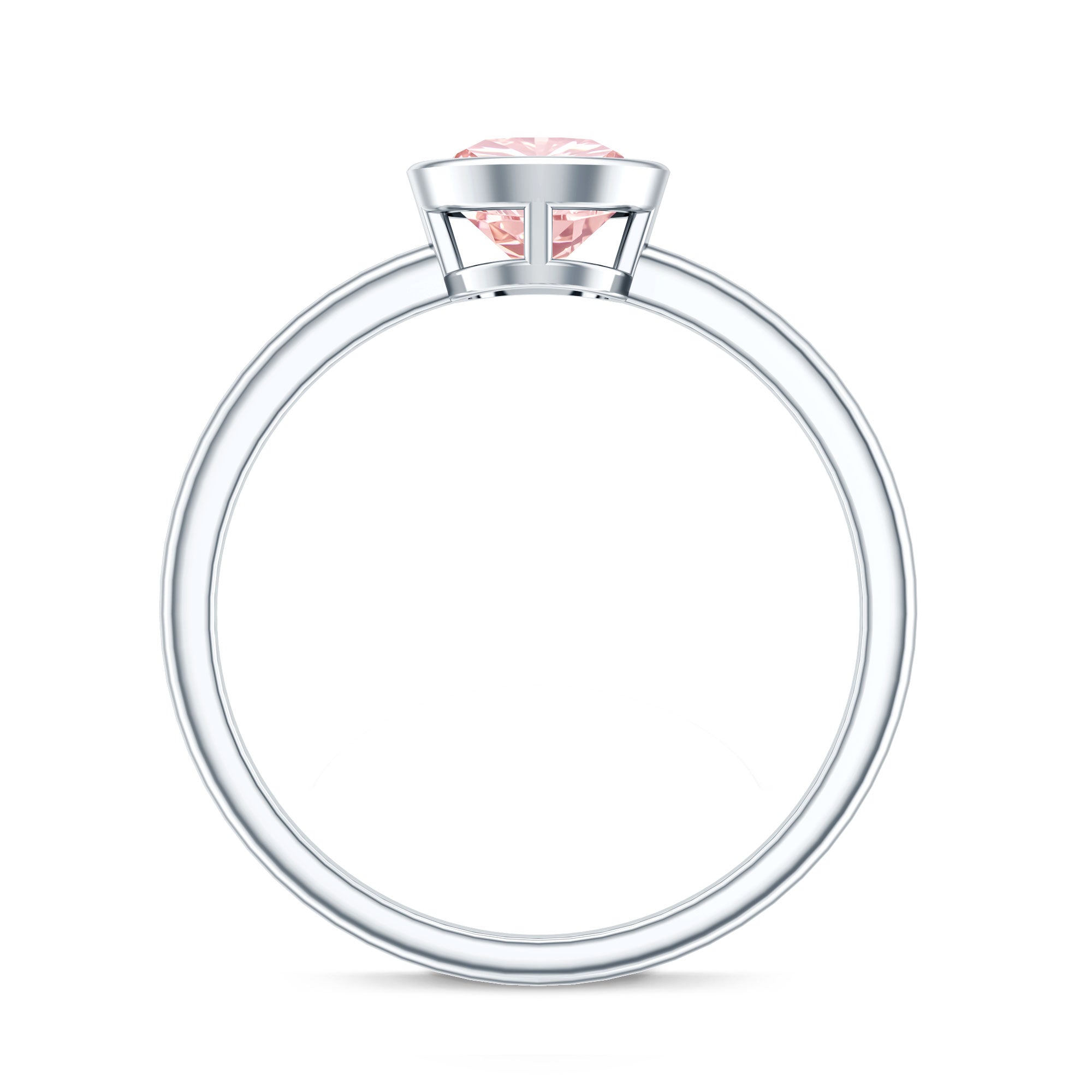 Rosec Jewels-1 Carat Round Lab Grown Pink Diamond Solitaire Engagement Ring IGI Certified