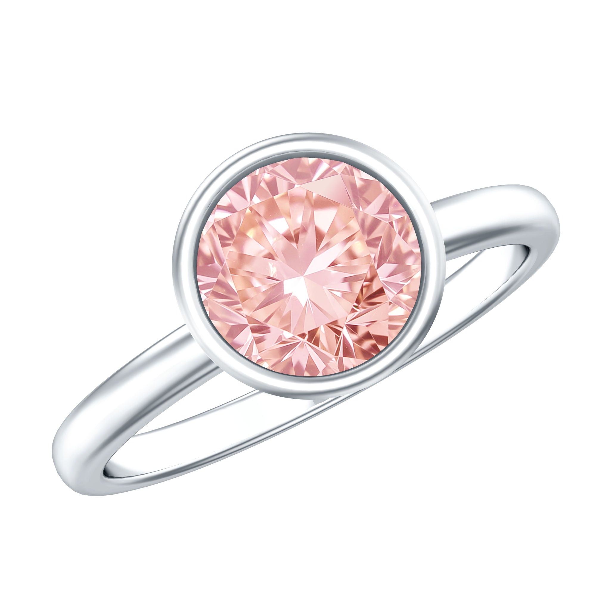 Rosec Jewels-Solitaire 2 Carat Round Lab Grown Pink Diamond Engagement Ring IGI Certified