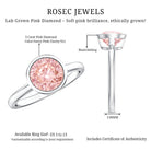 IGI Certified Lab Grown Pink Diamond 3 Carat Round Engagement Ring in Bezel Setting Fancy Pink - VS1 - Rosec Jewels