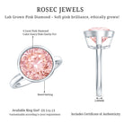 Rosec Jewels-Solitaire Lab Grown Pink Diamond 4 Carat Round Engagement Ring IGI Certified