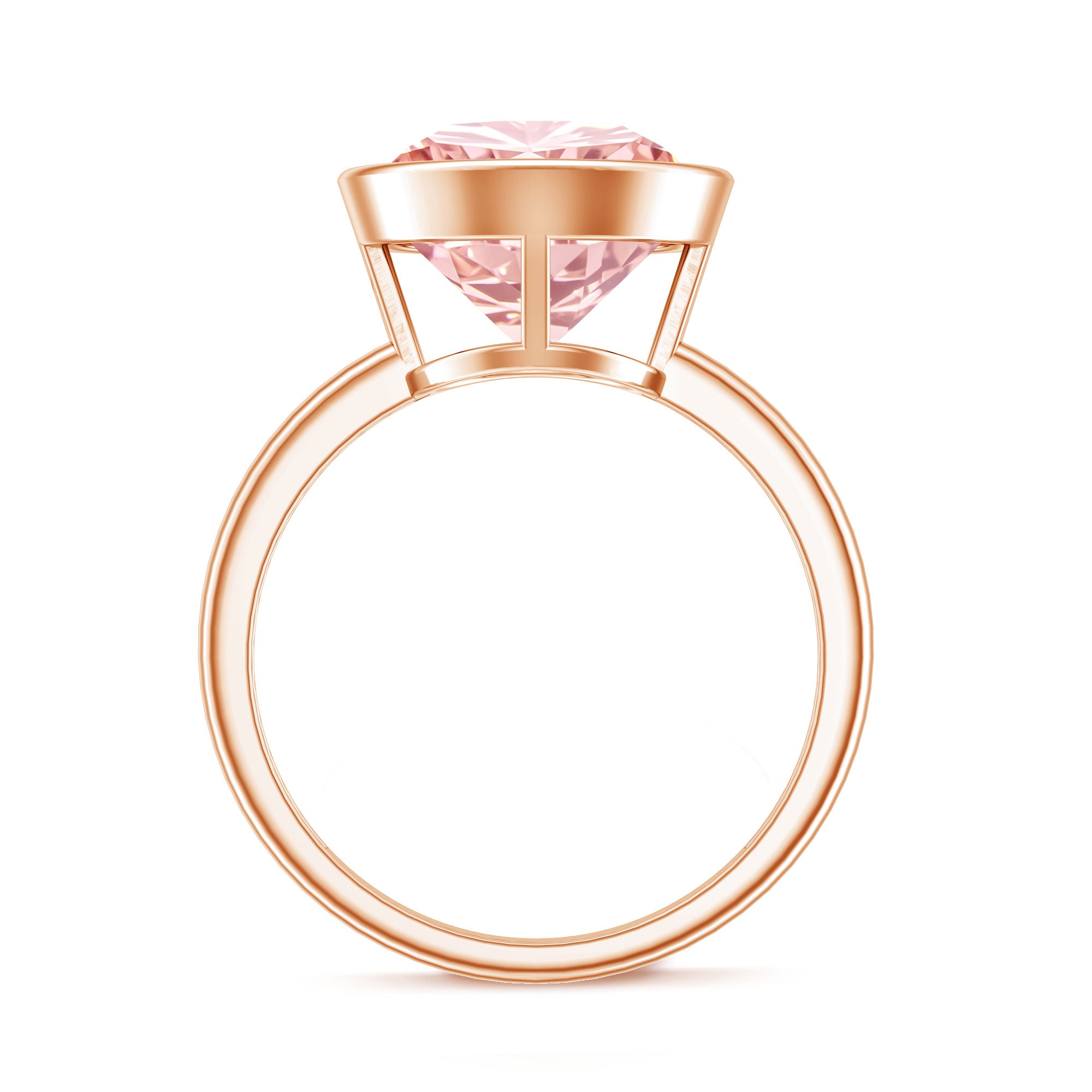 Rosec Jewels-Large 5 Carat Lab Grown Pink Diamond Bezel Engagement Ring with IGI Certificate