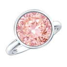 Rosec Jewels-Large 5 Carat Lab Grown Pink Diamond Bezel Engagement Ring with IGI Certificate