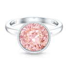 Rosec Jewels-Large 5 Carat Lab Grown Pink Diamond Bezel Engagement Ring with IGI Certificate