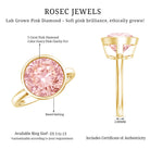 Rosec Jewels-Large 5 Carat Lab Grown Pink Diamond Bezel Engagement Ring with IGI Certificate