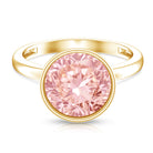 Rosec Jewels-Large 5 Carat Lab Grown Pink Diamond Bezel Engagement Ring with IGI Certificate