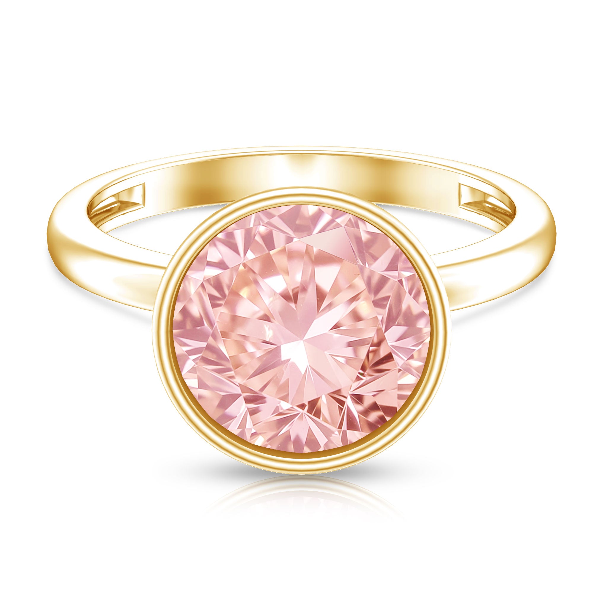 Rosec Jewels-Large 5 Carat Lab Grown Pink Diamond Bezel Engagement Ring with IGI Certificate