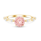 Rosec Jewels-IGI Certified 1 Carat Round Lab Grown Pink Diamond Ring