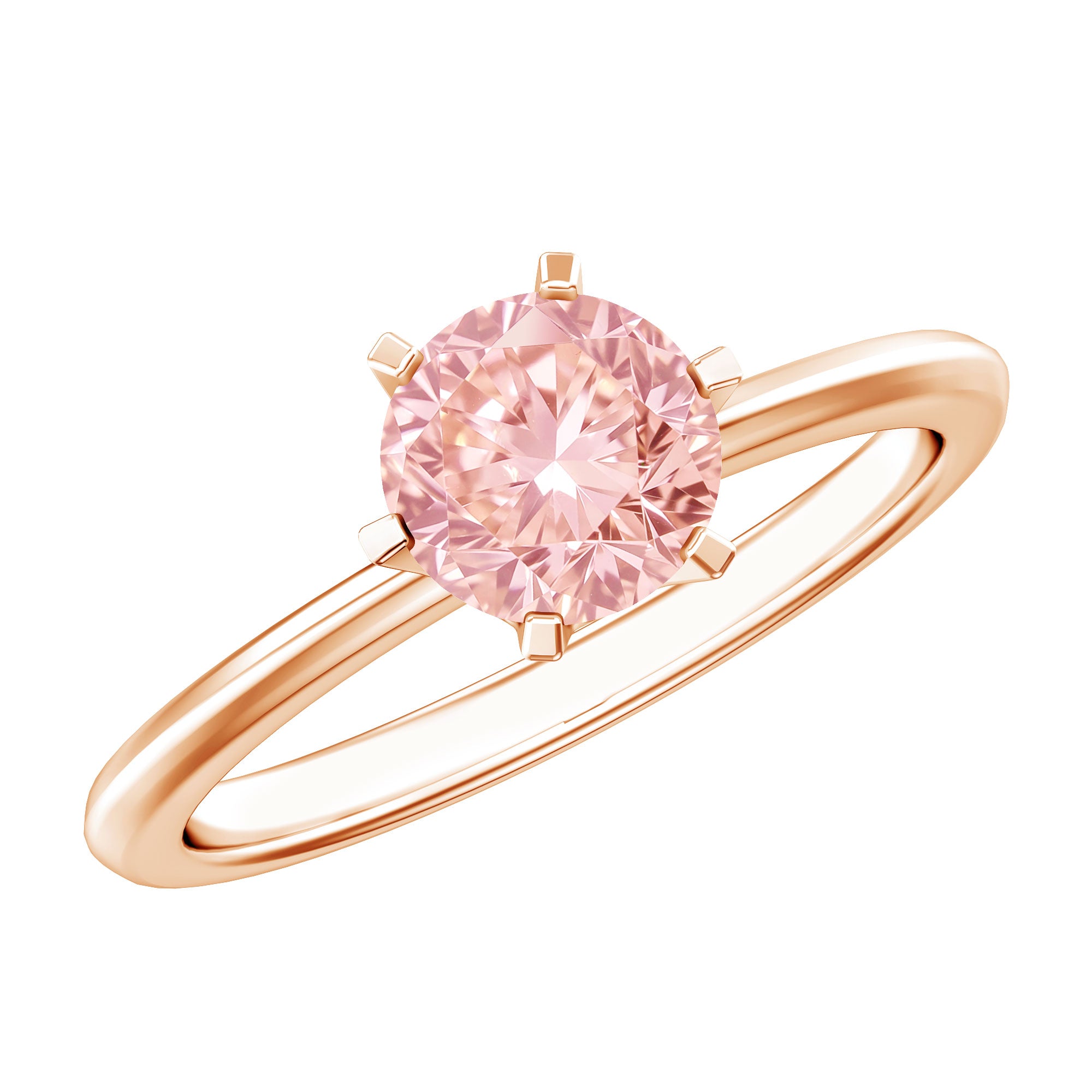 Rosec Jewels-Round Brilliant Cut Lab Grown Pink Diamond 1 Carat Solitaire Ring with IGI Certificate