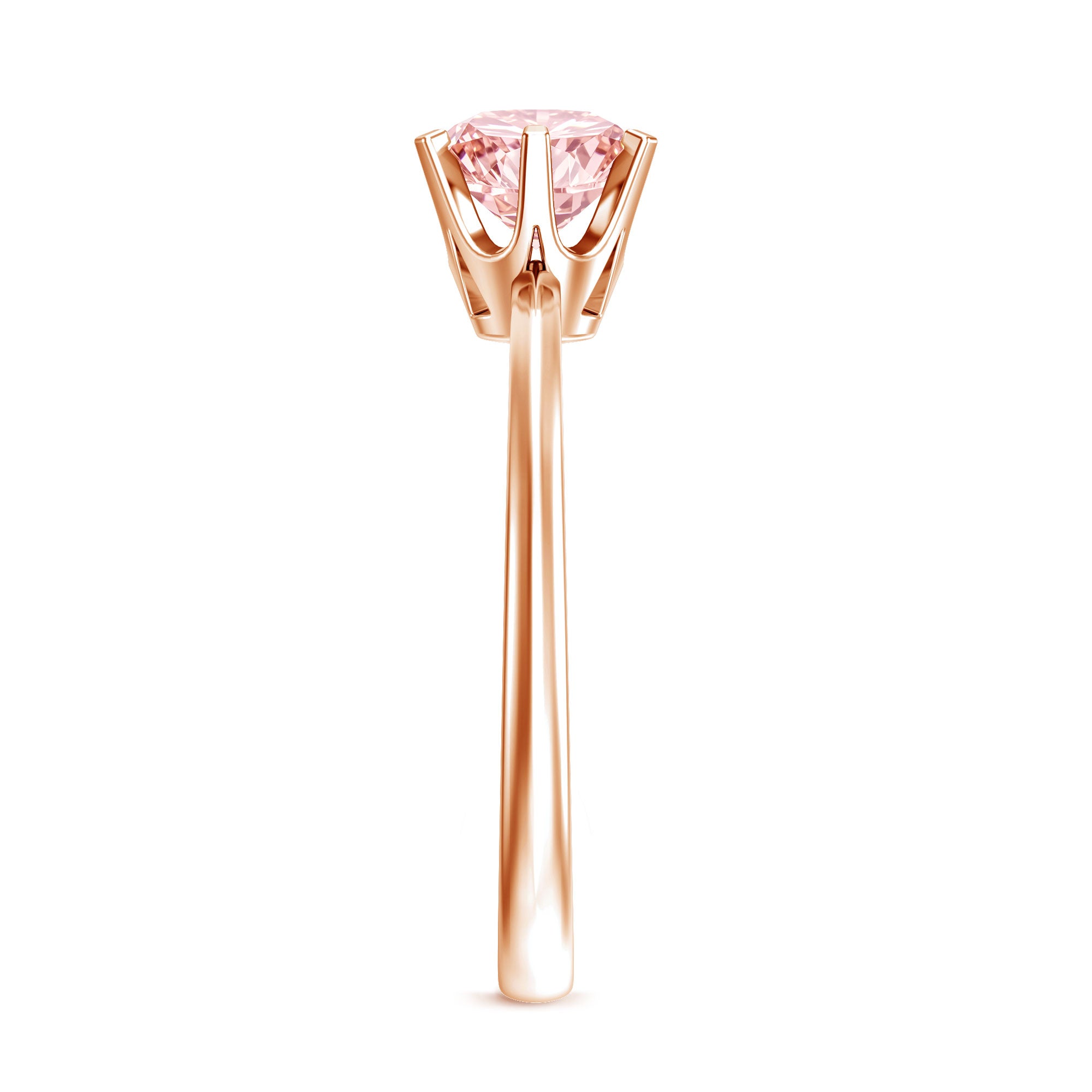 Rosec Jewels-Round Brilliant Cut Lab Grown Pink Diamond 1 Carat Solitaire Ring with IGI Certificate