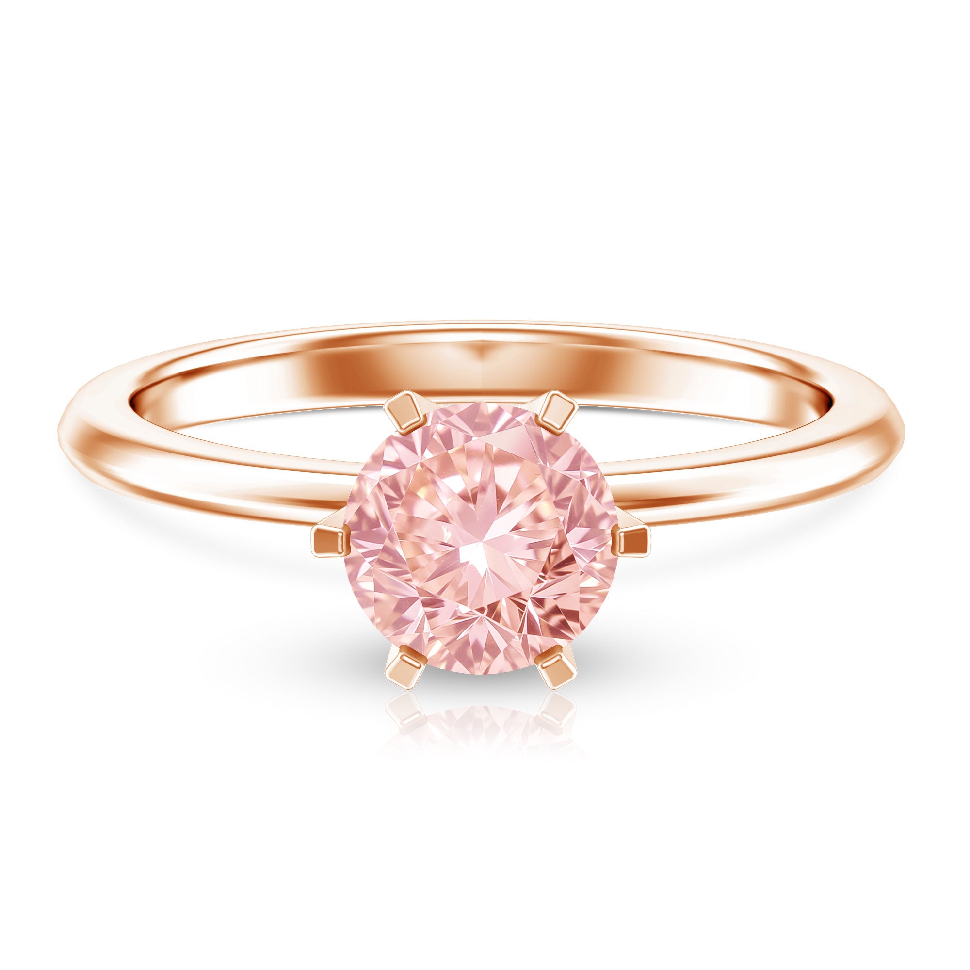 Rosec Jewels-Round Brilliant Cut Lab Grown Pink Diamond 1 Carat Solitaire Ring with IGI Certificate