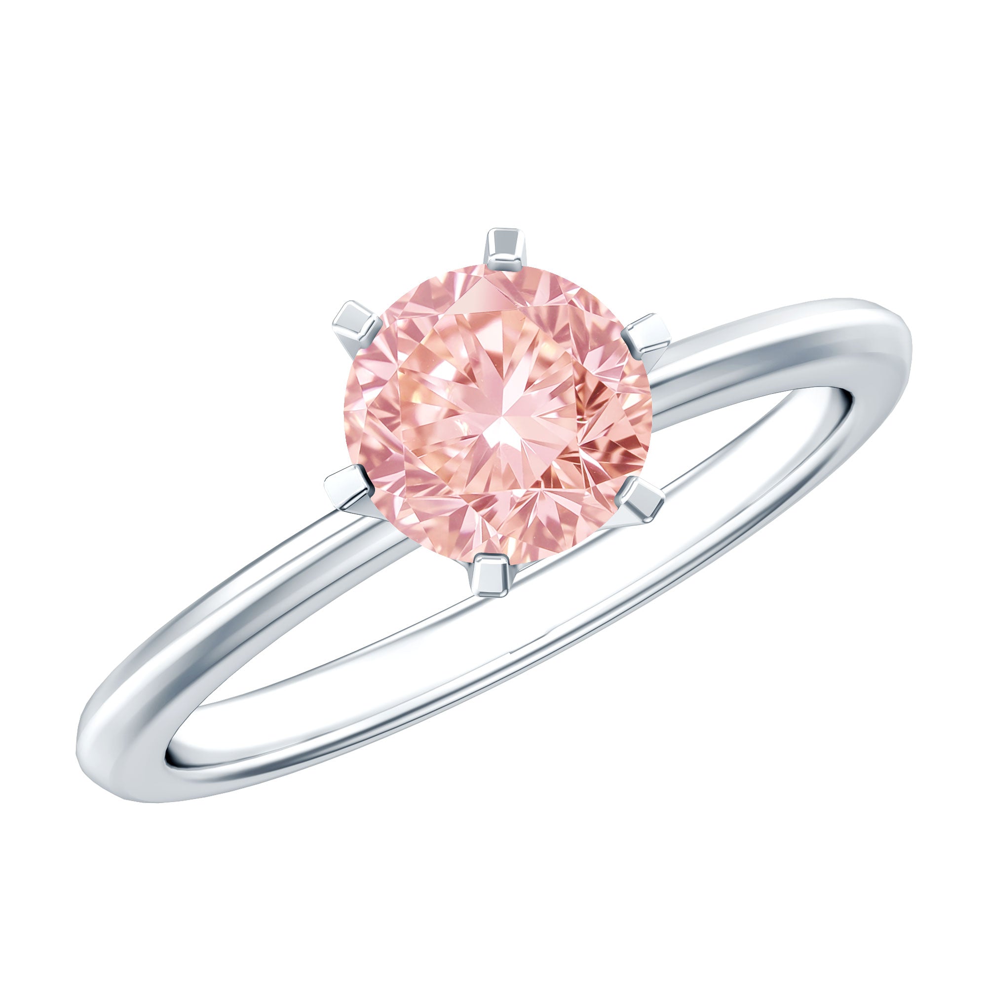 Rosec Jewels-Round Brilliant Cut Lab Grown Pink Diamond 1 Carat Solitaire Ring with IGI Certificate