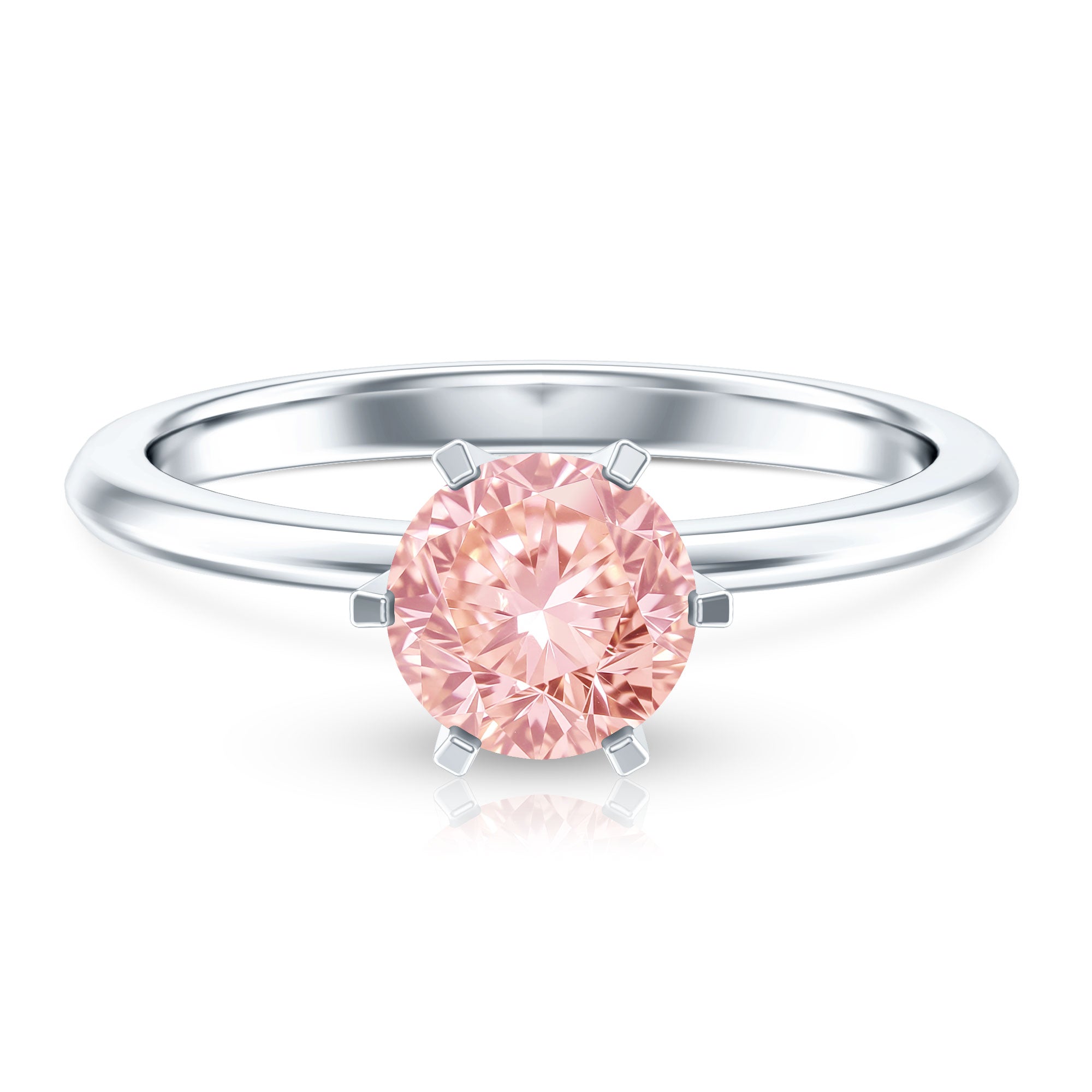 Rosec Jewels-Round Brilliant Cut Lab Grown Pink Diamond 1 Carat Solitaire Ring with IGI Certificate
