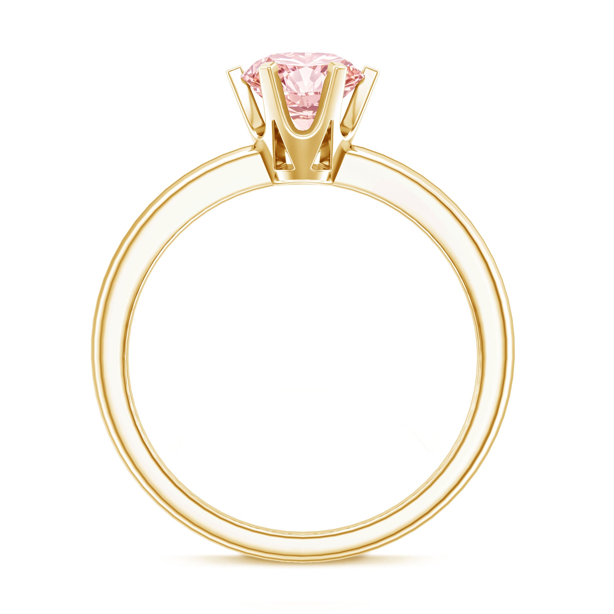 Rosec Jewels-Round Brilliant Cut Lab Grown Pink Diamond 1 Carat Solitaire Ring with IGI Certificate