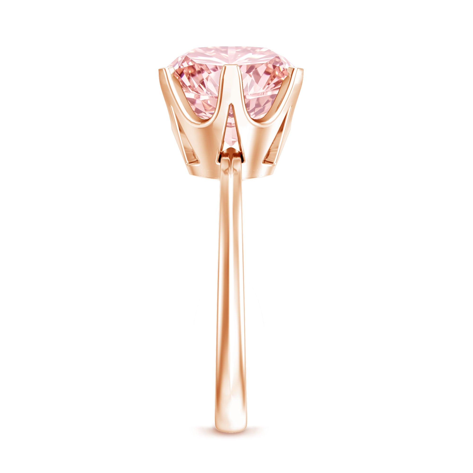 Rosec Jewels-Round 5 Carat Lab Grown Pink Diamond Solitaire Engagement Ring with IGI Certificate