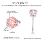 Rosec Jewels-Lab Grown 5 Carat Pink Diamond Solitaire Engagement Ring with IGI Certificate