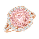 Rosec Jewels-IGI Certified Lab 4 Carat Pink and White Diamond Statement Engagement Ring in Split Shank