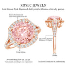 Rosec Jewels-IGI Certified Lab 4 Carat Pink and White Diamond Statement Engagement Ring in Split Shank