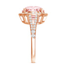 Rosec Jewels-IGI Certified Lab 4 Carat Pink and White Diamond Statement Engagement Ring in Split Shank